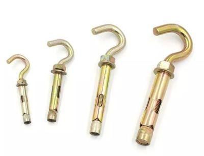 Carbon Steel Yellow Color 3PCS Fix Bolt with Hook Rawl Bolt M6 M8 M10 M12 M16 M20
