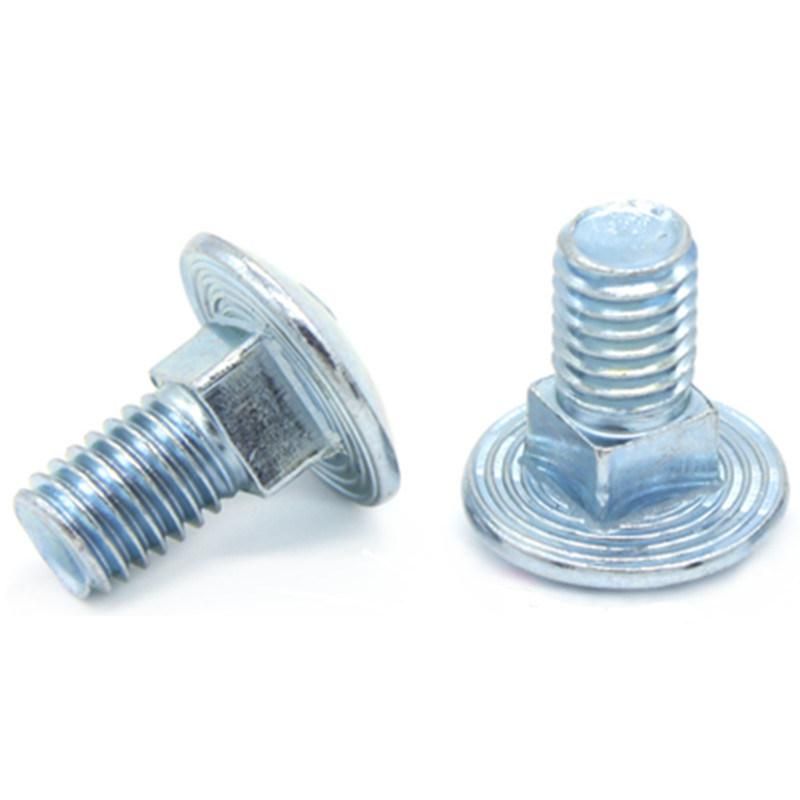 Carbon Steel Round Head Blue Zinc Plated Carriage Bolts