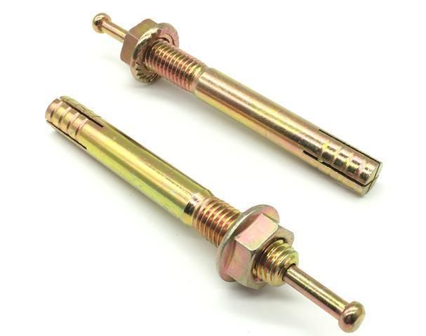 Drive Hit Pin Anchor Bolt with Outer Sleeve Hex Nut Washer Yellow Zinc Galvanize Steel for Concrete Wall