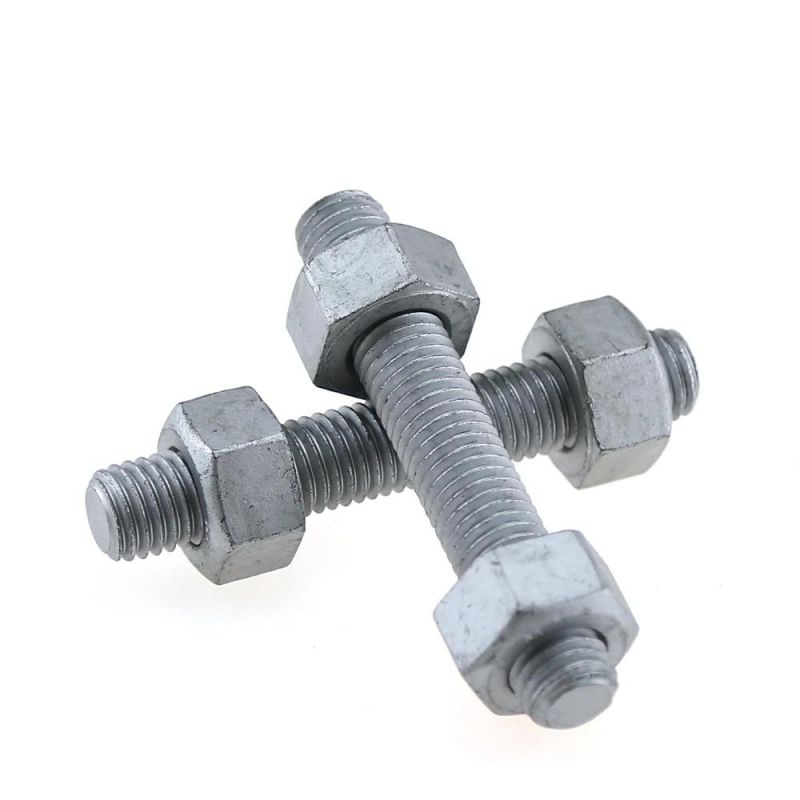 DIN 933 DIN931 8.8 Grade Hot Dipped Galvanized Hex Bolt and Nut