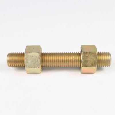 B7 Yellow Zinc Plated Double Ended with 2h Heavy Nuts M25 Stud Bolt