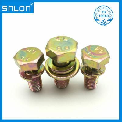 Hexagonal Head Sems Screws Assembled Plain Washer Spring Washer