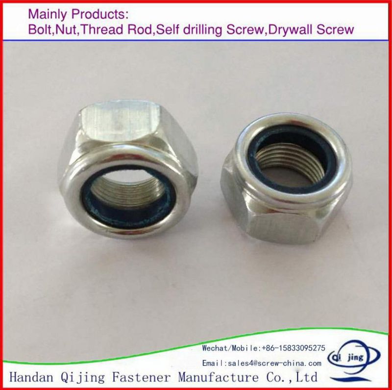 Fastener M6 M12 M24 DIN982 Nylon Lock Nut Zp Plated Weld Nuts Hexagon Nut