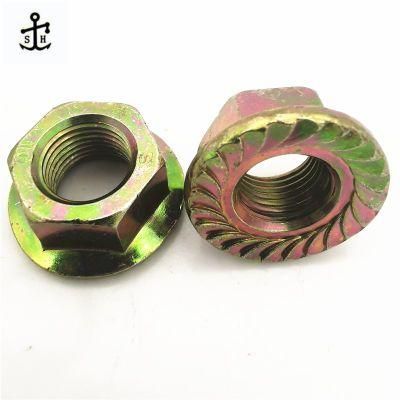 Fast Shipping China Factory Ansiasme B 18.2.2 Serrated Color Zinc Color Zinc Plated Carbon Steel Hex Flange Nuts Made in China