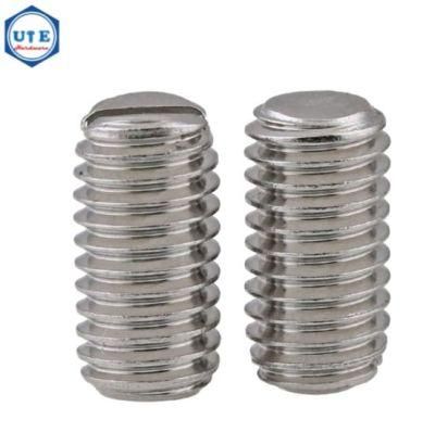 Stainless Steel Allen Set Screws with Slotted Head Drive and Flat Point