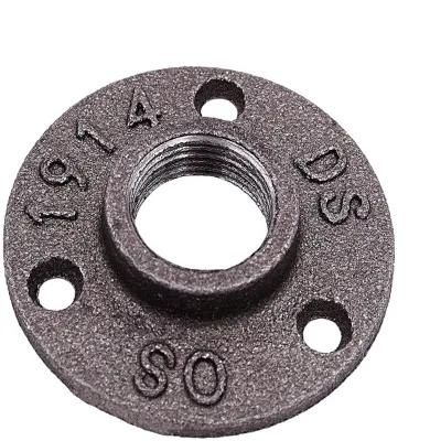 3/4inch Industrial Malleable Cast Iron DN 20 Bsp Thread Floor Flange for Banisters