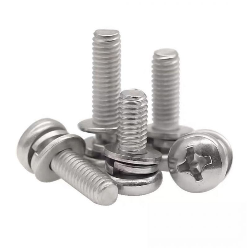 Stainless Stee Phillips Pan Head Sems Screw Three Part Combination Screw