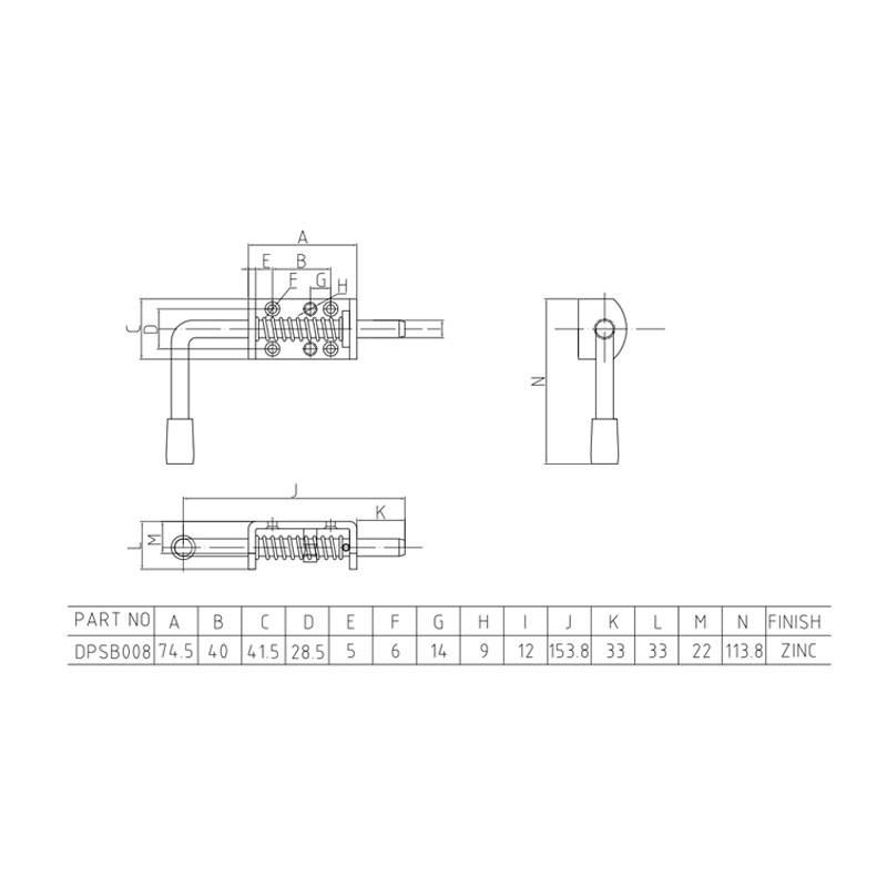 Spring Loaded Bolts Locking Bolt for Truck Body Parts