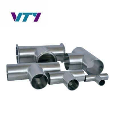 DIN/SMS/3A/BS Sanitary Stainless Steel Pipe Fittings Equal Tee Reducing Tee with Straight End/Without Straight End /Short/Long Equal Tee