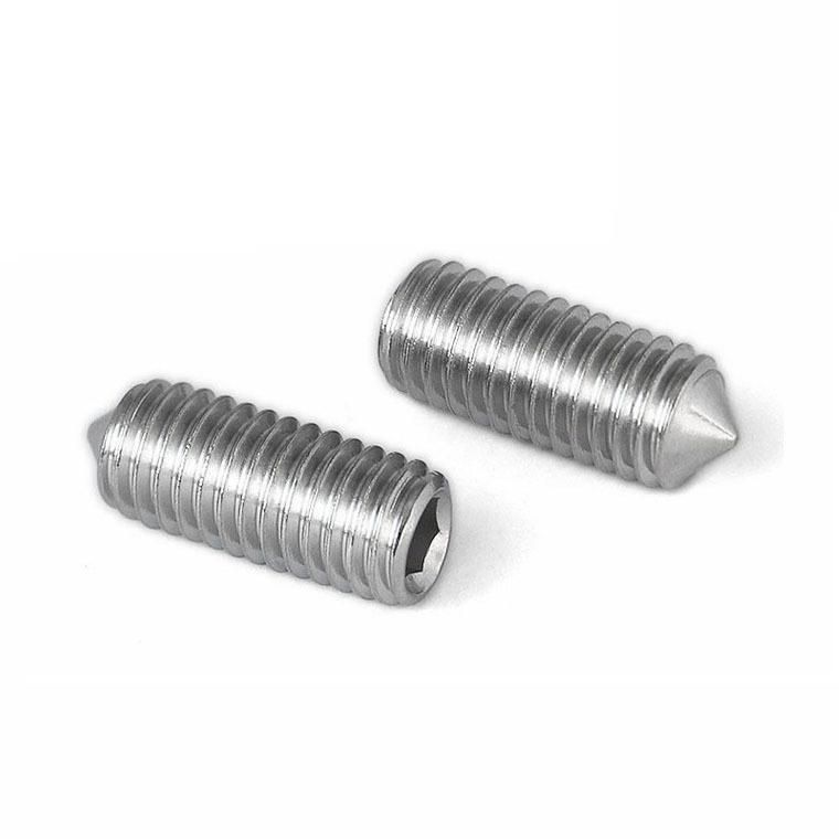 Stainless Steel Hexagon Socket Set Screws with Cone Point