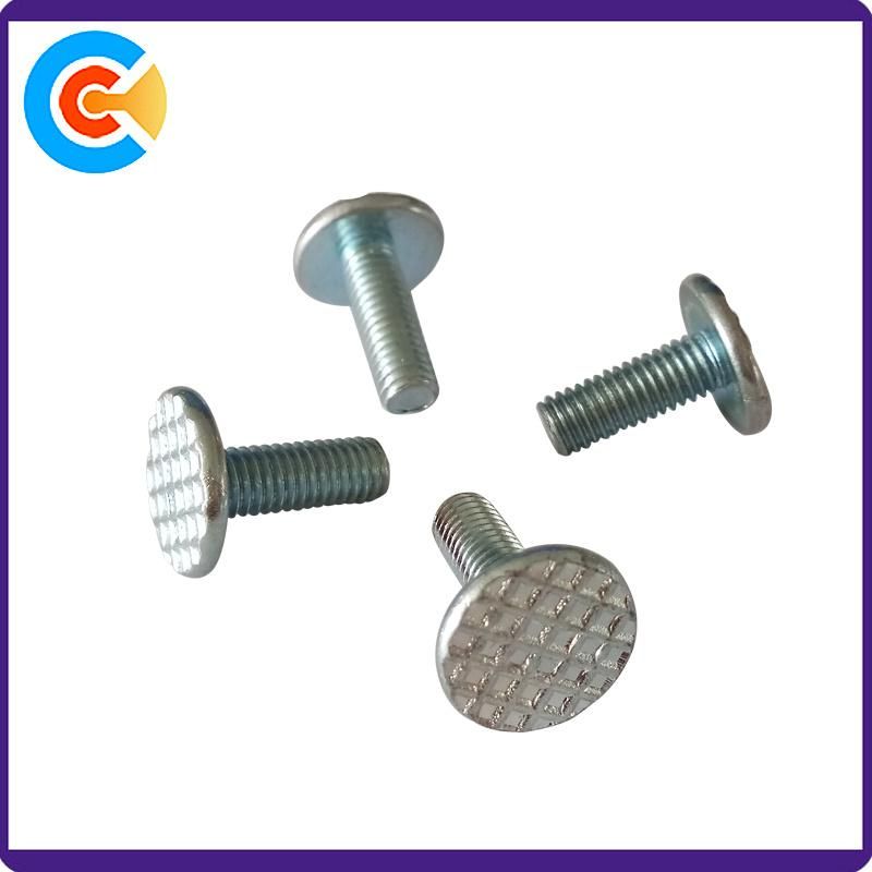 DIN/JIS/GB/Unc/Swb Carbon Steel Galvanized M5 Round Head Embossing Screw
