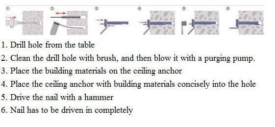 Stainless Steel Ceiling Anchor Preferential Price Precise and High Strength