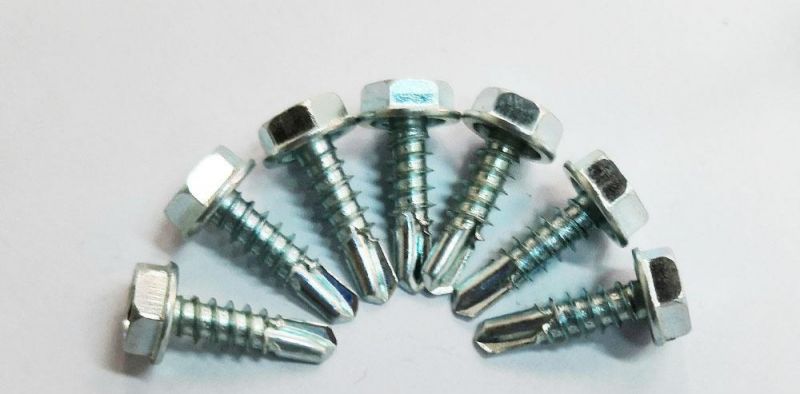 Hex Washer Head Self Drilling Screw Zinc Planted Sheet Metal Screw