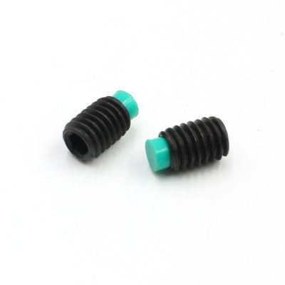 High Performance M2 M3 M4 M5 M6 Carbon Steel Green ABS Tip Set Screw Nylon Pitch Grub Screw