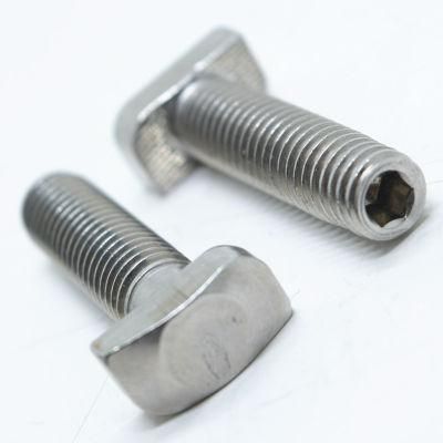T Bolt SUS304 A2-70 1.4301 Stainless Steel T-Bolt Fasteners and Inner Torx, Slotted at The Bottom