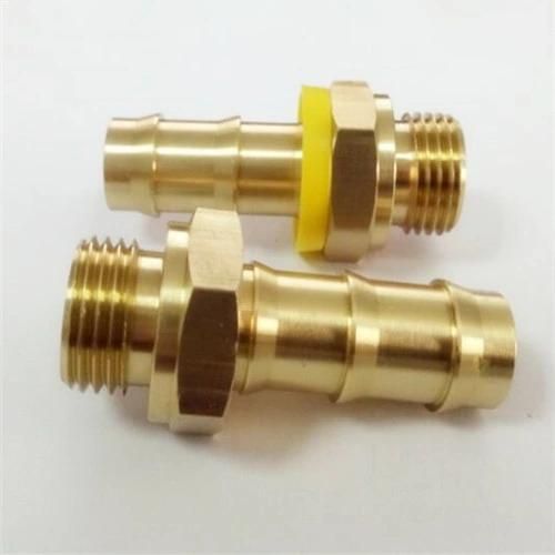 Brass Push Lock Fitting Nipple with Hose Barb
