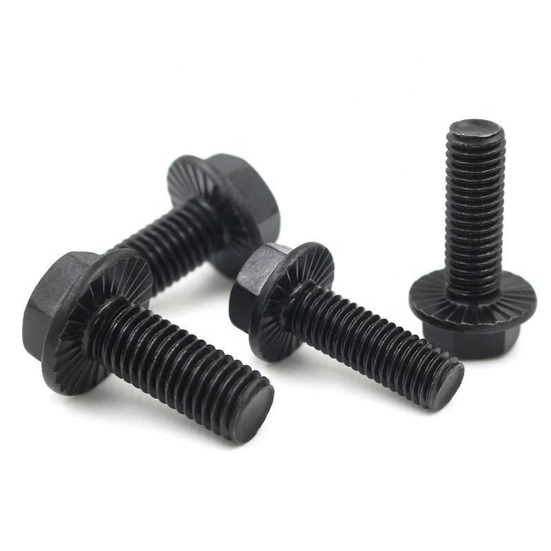 En/ISO/DIN Metric Standard Class 8.8 Hex Flange Head Bolt and Nut, Stainless Steel M6/M8 Hex Flange Bolt with Tooth/Serrated Yellow Zinc Plating