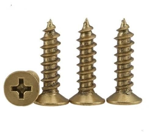 High Quality Brass Cross Recessed Csk Head Screw Self Tapping Screw DIN7982 for 3.5X13 to 3.5X50