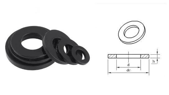 Black Nylon Spacers White PTFE Flat Gasket Round Sealing Washer