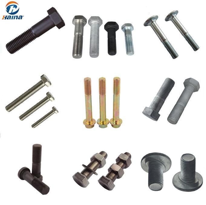 Carbon Steel Grade 6.8 8.8 M12 M16 HDG Electrical Hex Bolt with Washers and Full Thread for Power