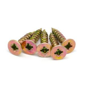 Countersunk Head Self Tapping Yellow Zinc Plated Furniture Chipboard Screw