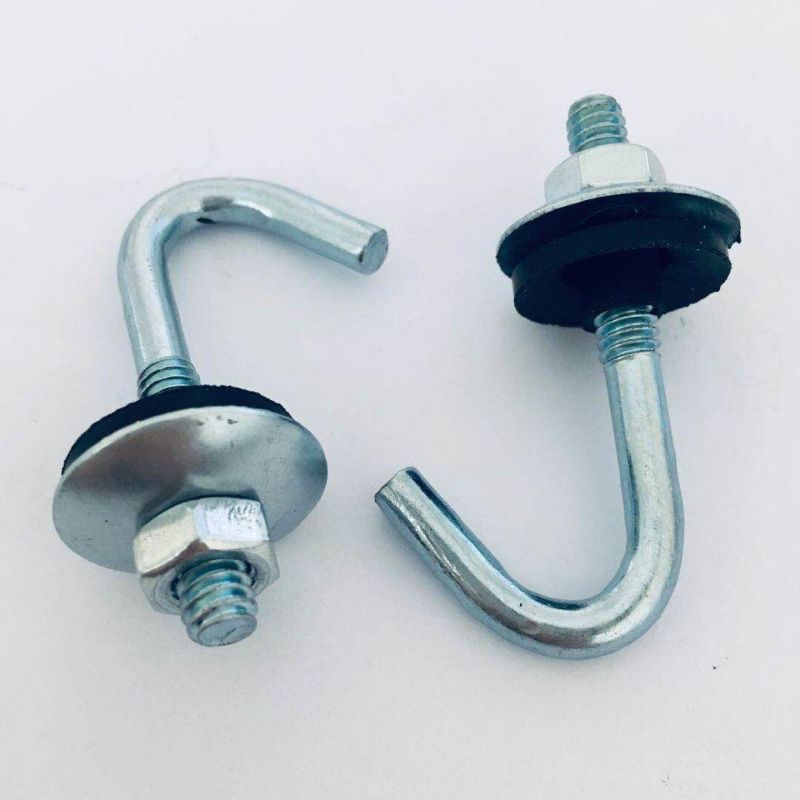 Carbon Steel J Bolt with Hex Nut and EPDM Washer