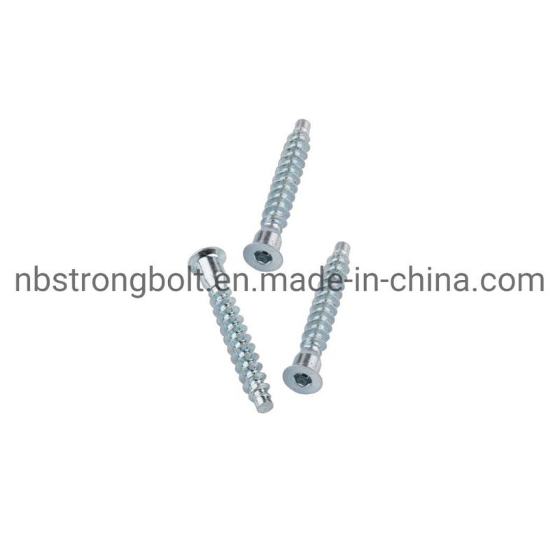 Flat Point Confirmat Screw with Zinc