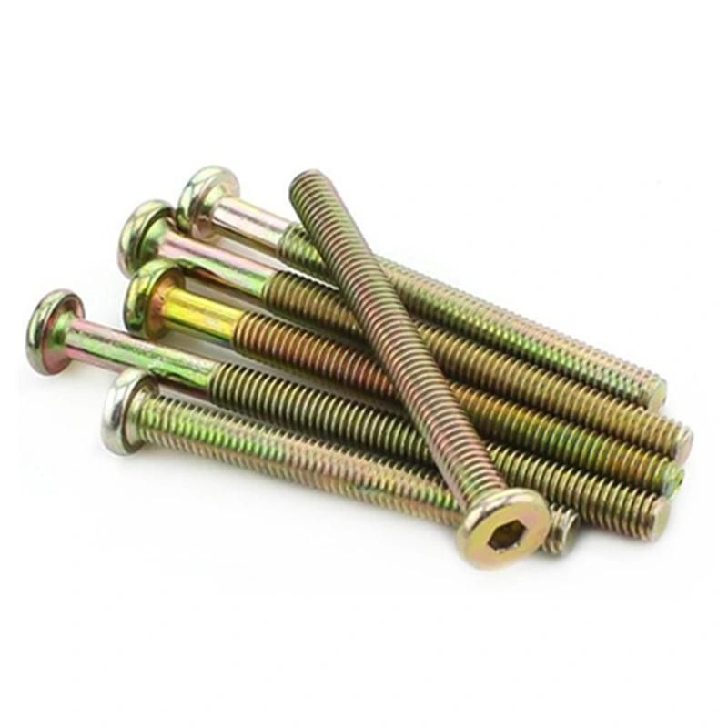 Color Zinc Plated Hex Socket Flat Head Furniture Screw
