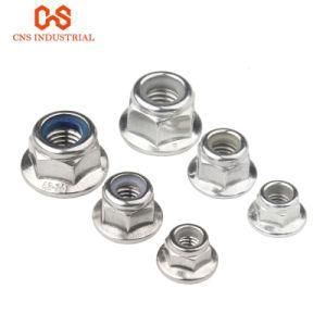 Serrated Hex Flange Nylon Lock Nuts Zinc Plated