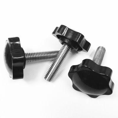 Thread Pitch 1.0 Rubber Head Hand Screw, Plum Blossom Plastic Handle Screw