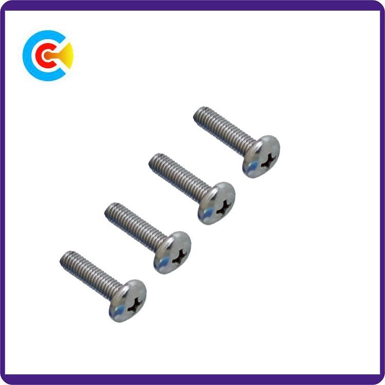 DIN/ANSI/BS/JIS Carbon-Steel/Stainless-Steel 4.8/8.8/10.9 Galvanized Phillips Pan Screw for Building Railway