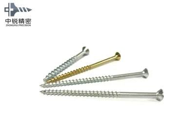 4.5X45mm Chipboard Screws Hardened Flat Head Bright Yellow Zinc Plated Partially Threaded Chipboard Screw