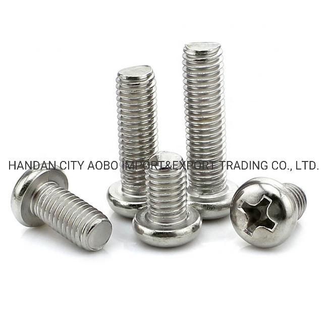 Stainless Steel M6 Crossed Recessed Phillips Pan Head Machine Screw