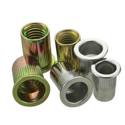 Good Aluminum Flat Head Vertical Pattern Rivet Nuts Countersunk Flat Head Knurled Round Vertical Rivet Nuts