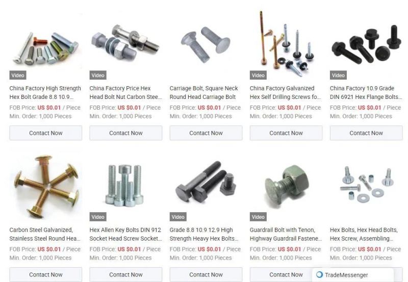 China DIN 934 Carbon Steel or Stainless Steel 304/316 Hex Nut and Different Types of Steel Fasteners Bolts and Nuts