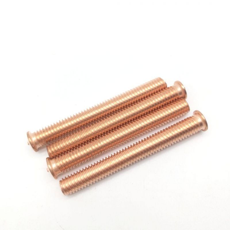 Ppap Level 3 Copper Threaded Round Head Welding Stud