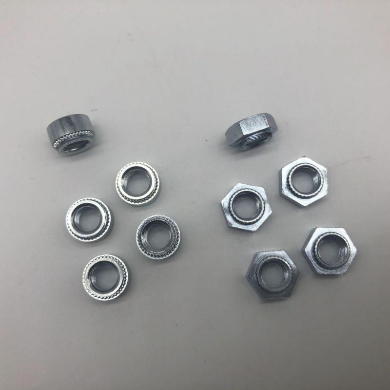 Hex Press Nut Trivalent Zinc Plating Straigjt Knurling M8-2