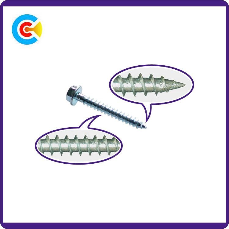 DIN/ANSI/BS/JIS Carbon-Steel/Stainless-Steel 4.8/8.8/10.9 Galvanized Slotted Hexagon Socket with Self-Tapping Screws