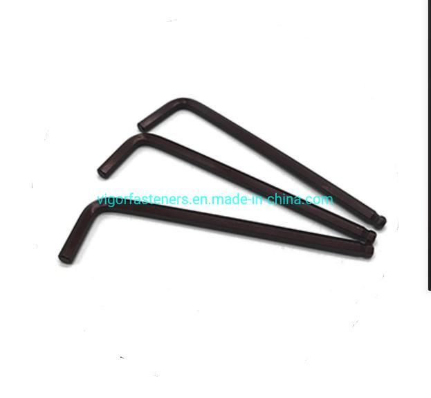 Exquisite Nickel Plated Cr-V L Shaped Hex Key with Ball Point Allen Wrench for Furniture