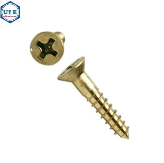 Brass Material for Self Tapping Wood Screw /Flat Head Phillips Drives Brass Material Wood Screw/Coach Screw/Self Tapping Screw