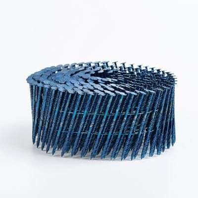 Diamond Point Screw Shank Coil Nails Blue Coated High Quality Coil Nails