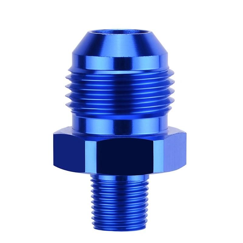 An8 to NPT Fitting Oil Cooler Adapter an Converter, Oil Cold System Fitting Black/Blue