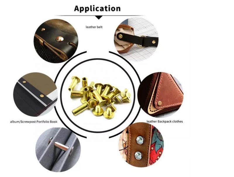 Furniture Binding Custom Male Female Rivets Brass Chicago Screws Fasteners