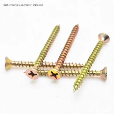 Color-Zinc Cross Recessed Countersunk Head Chipboard Screws High Quality Flat Head Chipboard Screw