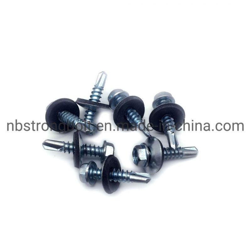 C1022 Steel Harden Self Drilling Screw Hex Washer Head with Bonded Washer T