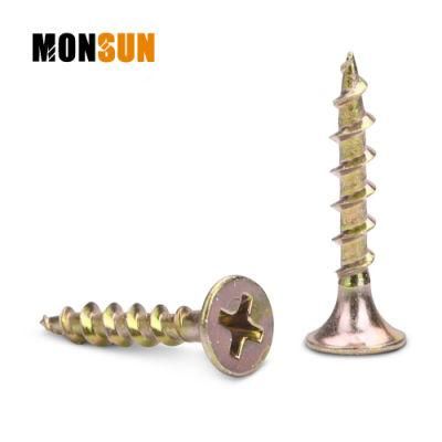 Yellow Zinc Coating Bugle Head Coarse Thread Cross Recess Drywall Screw/Gypsum Board Ceiling Screws