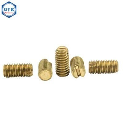 Brass DIN551 Allen Grub Set Screw with Flat Point Slotted Drives