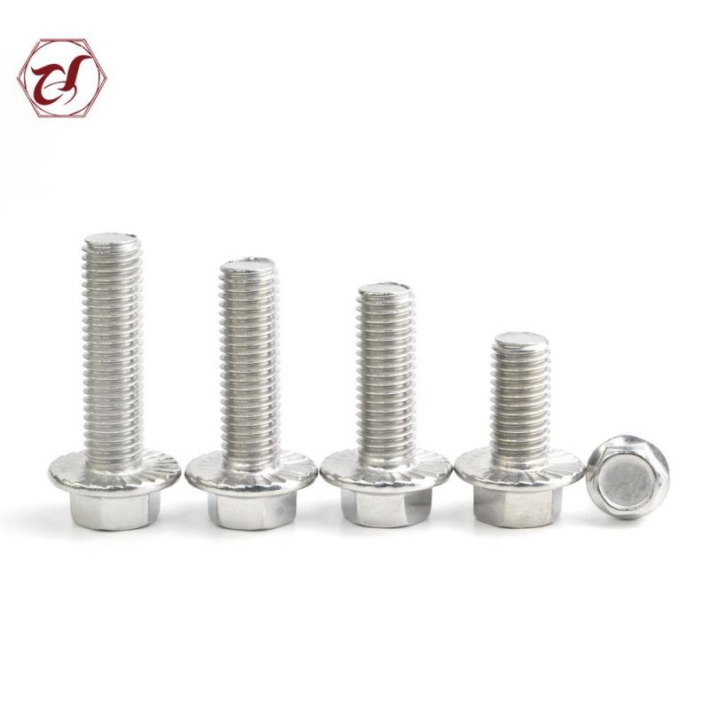 A2 or A4 DIN 6921 Stainless Steel 304 or 316 Plain Hexagon Flange Bolt