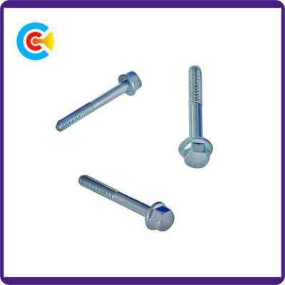 GB/DIN/JIS/ANSI Carbon-Steel/Stainless-Steel Hexagonal Head Flange Rod Lengthened Screw for Building/Furniture