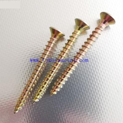 Yellow Zinc Pozi Drive Head Chipboard Screws for Wood